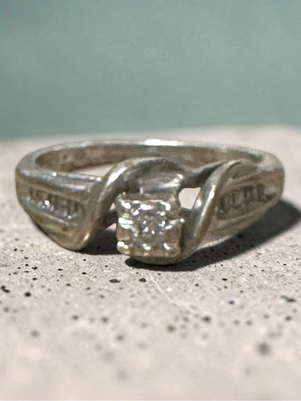 Designer Sterling Silver & Diamond Solitaire Twist Ring